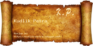Kudlik Petra névjegykártya